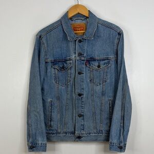 Levi's Trucker Jacket Mens Medium Light Blue Denim Jean Jacket Classic Heritage